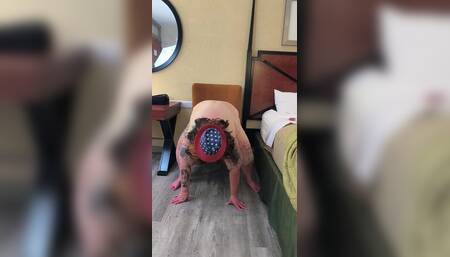 Wtf Is That in My Hotel Room Fat Dildo in a Chair Cums Everywhere