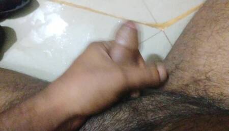 Hand job with bathroom