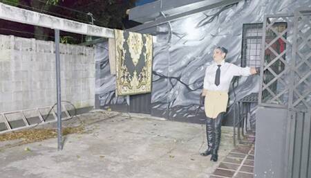 Bullwhipped and pegged by the Riding Mistress Ama K