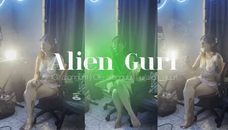 Cute Lingerie Smoking | Alien Girl