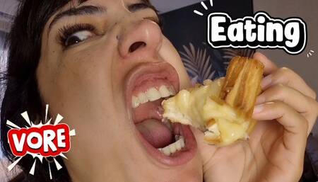 ASMR VORE eating and Mouth Stuffed with food (1080p)