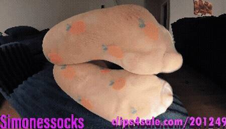 My Sweaty Nylon Socks Footjob (my view) sticky socks! 4K