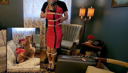 Classic Damsel Struggle-Fest for 1960s Air Hostess from PanAm California, Catherine Sterling, in this Custom Video! HD MP4 file version