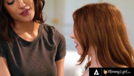 MOMMY'S GIRL - Petite Redhead Myra Moans Reveals Naughty Side To Busty MILF Neighbor Chloe Amour