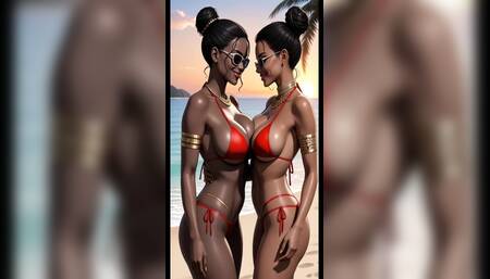 ebony dance on beach (Ai animation)