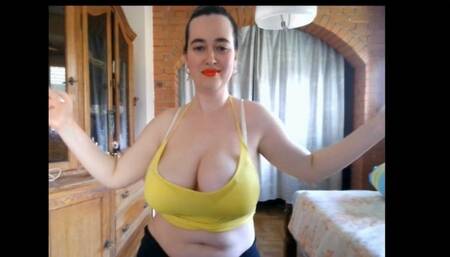 Dynamic stripping belly dance, topless belly dance.