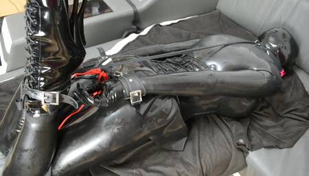 Heavy Rubber Hogtied Bondage