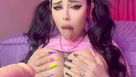 Fucked Step Sister Hard in the Mouth and Cum on Her Face