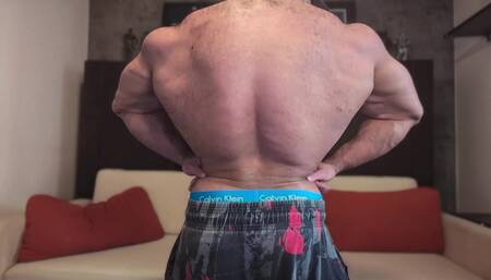 Straight Bodybuilder Flexes Massive Muscles in Private
