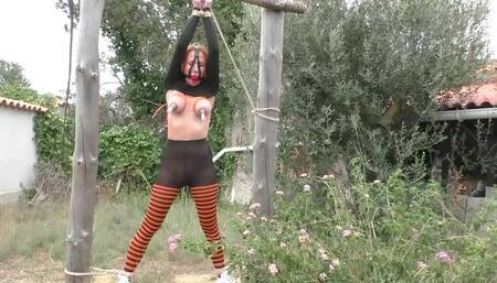 Halloween Special - Melodie - An Outdoor Whipping, Nipple and Breast Punishment Lesson - Full Clip wmv HD