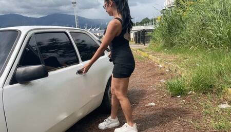 Ely accelerates the old Chevette barefoot.