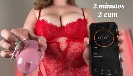 2 MINUTES 2 CUM - Femdom JOI POV by Sadistichoneyb Miss Honey with Chastity, Cock Tease, Big Tits and Cum Countdown