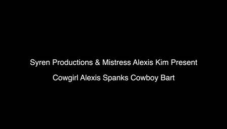 Cowgirl Alexis Spanks Cowboy Bart (4K)