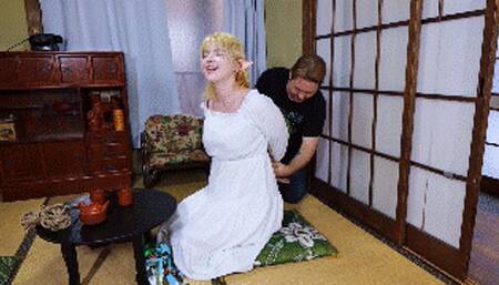 MADE IN JAPAN 22: American cosplayer June Lovejoy gets into the wrong address and gets tightly tied and gagged by another foreigner in Japan!