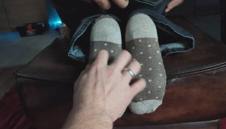 Tickling in socks, Nylons and barefoot