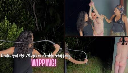 Duda and Ms V Black in double whipping (1080p)