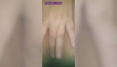 Real Amateur Housewife, Playing at Bathhouse with Pink Dildo in Her Pussy