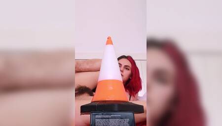 Slowmotion Traffic Cone Insertion