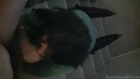 Sexy teen sucks on dick in a POV close up