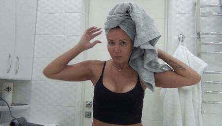 I dry my long hair with towel and with fen 2d