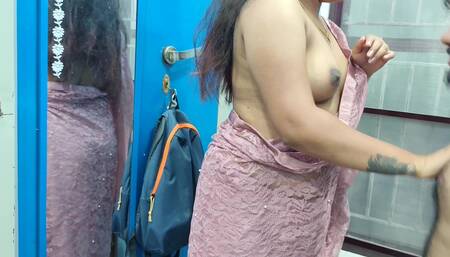 Sexy lady mallu teacher in saree seduce a boy and doing hard fuck in bedroom,