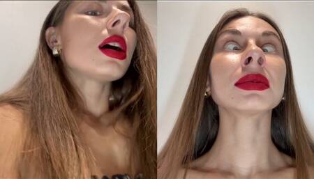 Rlare the nostrils and cross the eyes (custom video)