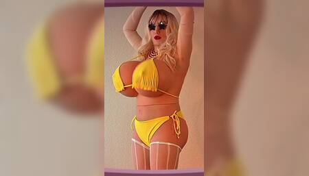 Swingers Club Yellow Bikini Exhibitionist