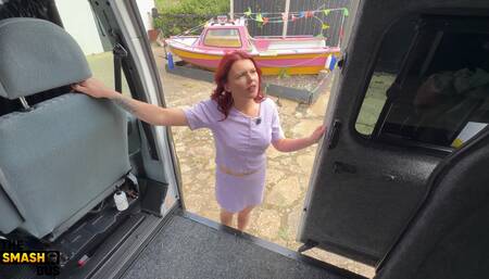 Redhead Takes Big Polish Cock on the Smash Bus