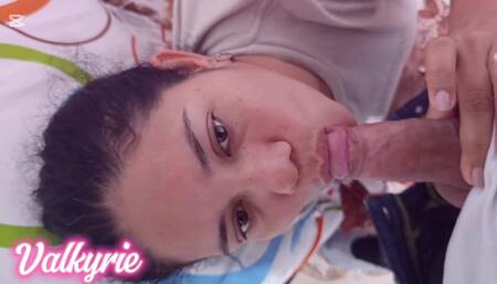 Beautiful girl sucking rich