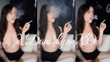 Smoking 100s Topless and Talking