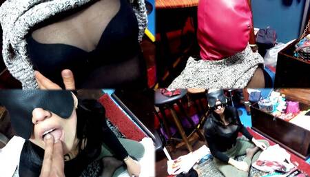 Lunacious hooded and ring gagged lustful teases! Cell caption - MOV