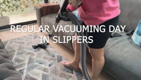 REGULAR VACUUMING DAY IN SLIPPERS