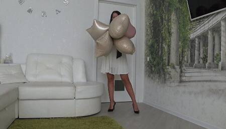 I pop foil balloons in different ways a