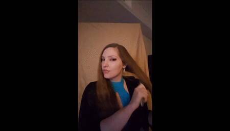 Brushing and plaing with my long hair!
