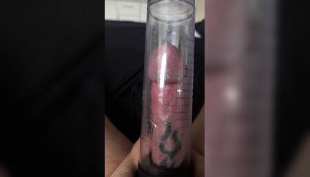 Nice plump penis thanks to the pump