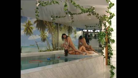 Two Big Cocks for a Brunette Whore