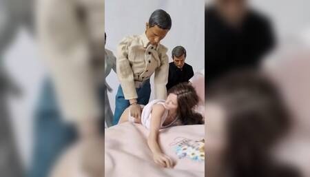 Cynthia and Some Guys on Bed