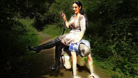 Electro CBT in the forest, Matriarch Ezada Sinn shocks Her chattel