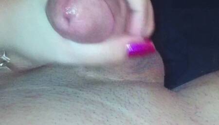 The start of it all-Pink nails, couch feet up and stroking a hard cock