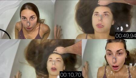 Nastya trains to hold her breath for more than one minute (custom video)