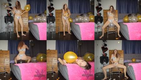 Sit to pop makes Vicky cum: Balloons, Balloon popping, Balloon Humping- 1080p