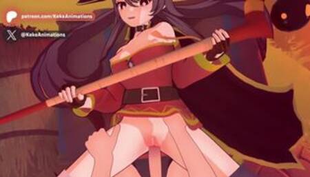Hu Tao Megumin Cosplay Genshin Impact Animation #