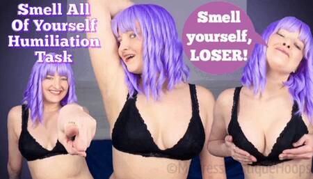 Smell All Of Yourself Humiliation Task - Female Domination, Femdom, Humiliatrix with Mistress Mystique Hoops - MP4