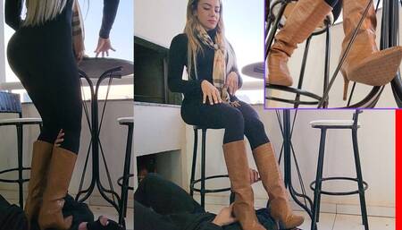 Queen Lytta Blond - Boot domination and Trampling on foot slave - FOOT WORSHIP - FOOT DOMINATION - FEMALE DOMINATION - BOOTS - FEMDOM - KICK - SLAP - TRAMPLING - HUMILIATION - 720p