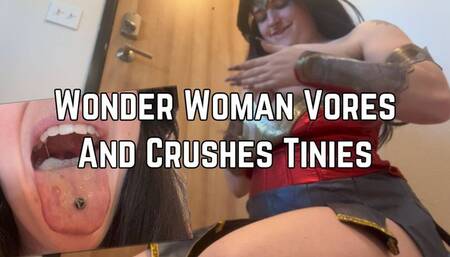 Wonder Woman Vores And Crushes Tines With Her Boobs And Ass 1080p - Giantess - Shrinking Fetish - Femdom POV - Cosplay - All Natural