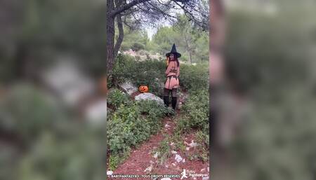 ????????Babyfantasy83 - Little Witch Fucks Her Ass With Her Broom In The Woods
