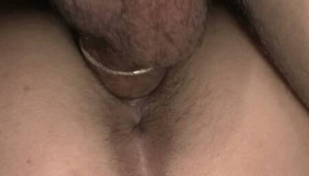 Beautiful young brunette sucking and riding big dick in close up video