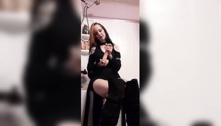 Used and Wet Dildo Toy for a Slave