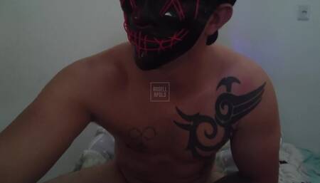 Solo man- crooked cock straight man banging his morning handjob