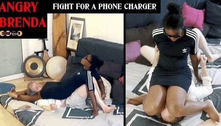EBONY BRAT BRENDA DESTROYS HER STEP-FA to PICK-UP HIS PHONE CHARGER (HD)